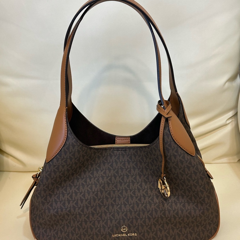 Michael Kors Dark Brown Monogram Shoulder Bag